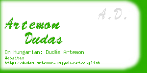 artemon dudas business card